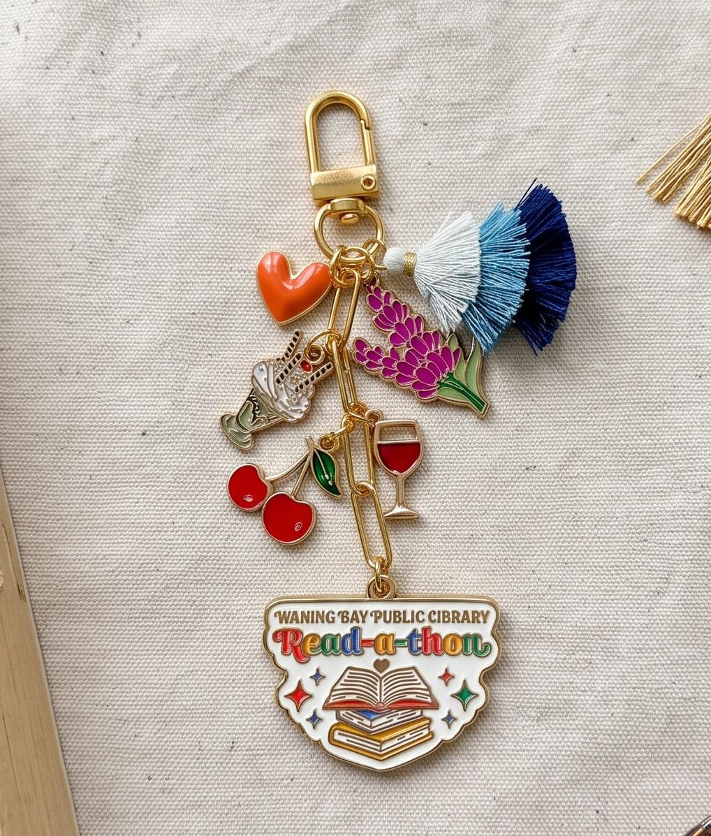 Funny Story Bag Charm | Emily Henry Inspired, Lavender, Wine, Read-a-thon