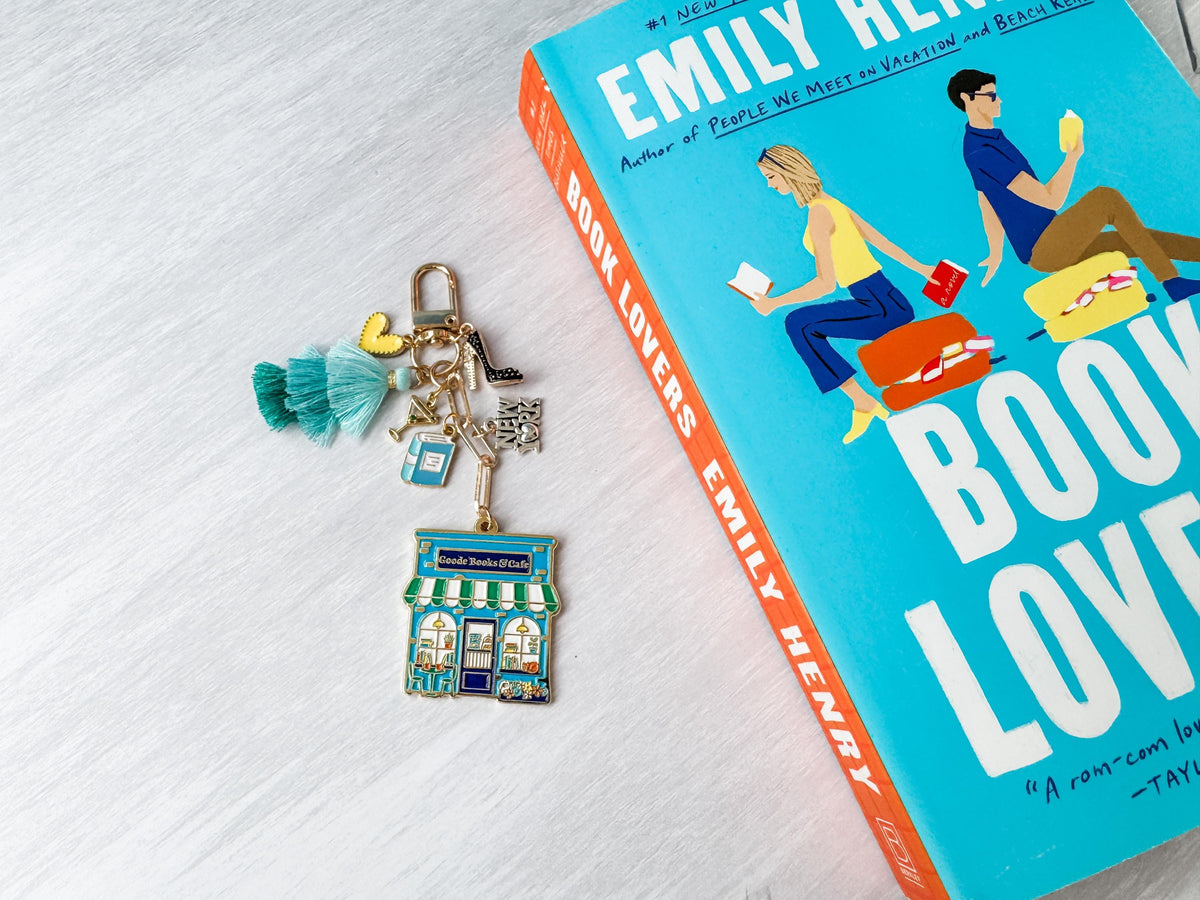 Book Lovers Bag Charm | Emily Henry Inspired, Goode Books Cafe, NYC, Martini, Heels
