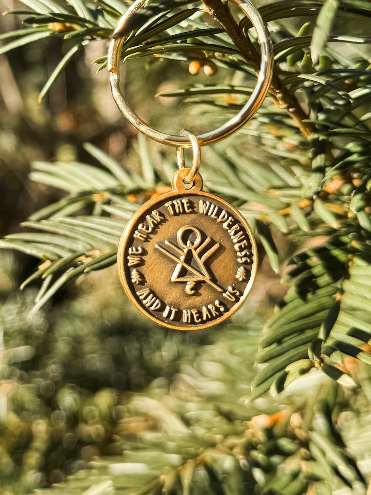 We Hear The Wilderness & It Hears Us | Yellowjackets Symbol Antique Metal Keyring | Inspired by Horror TV Show