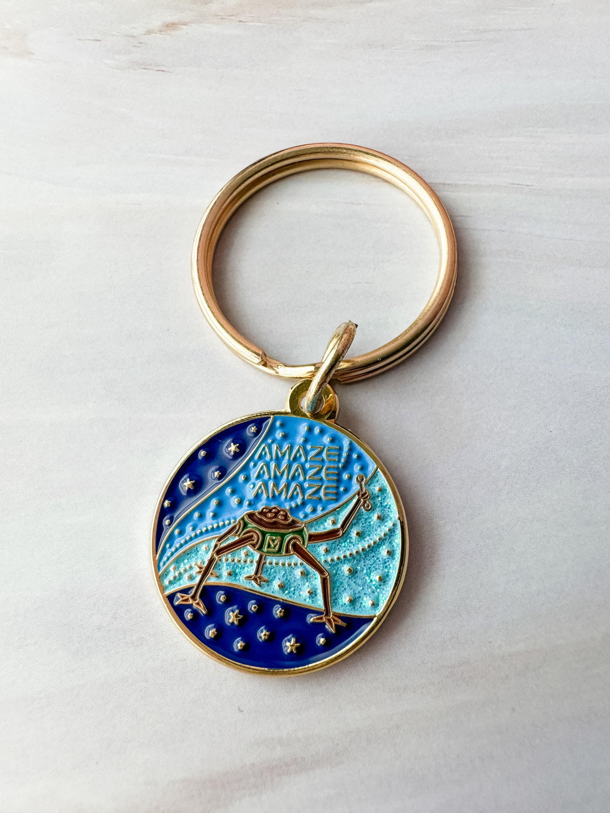 Project Hail Mary Keychain | Rocky Enamel Glitter Alien Keyring