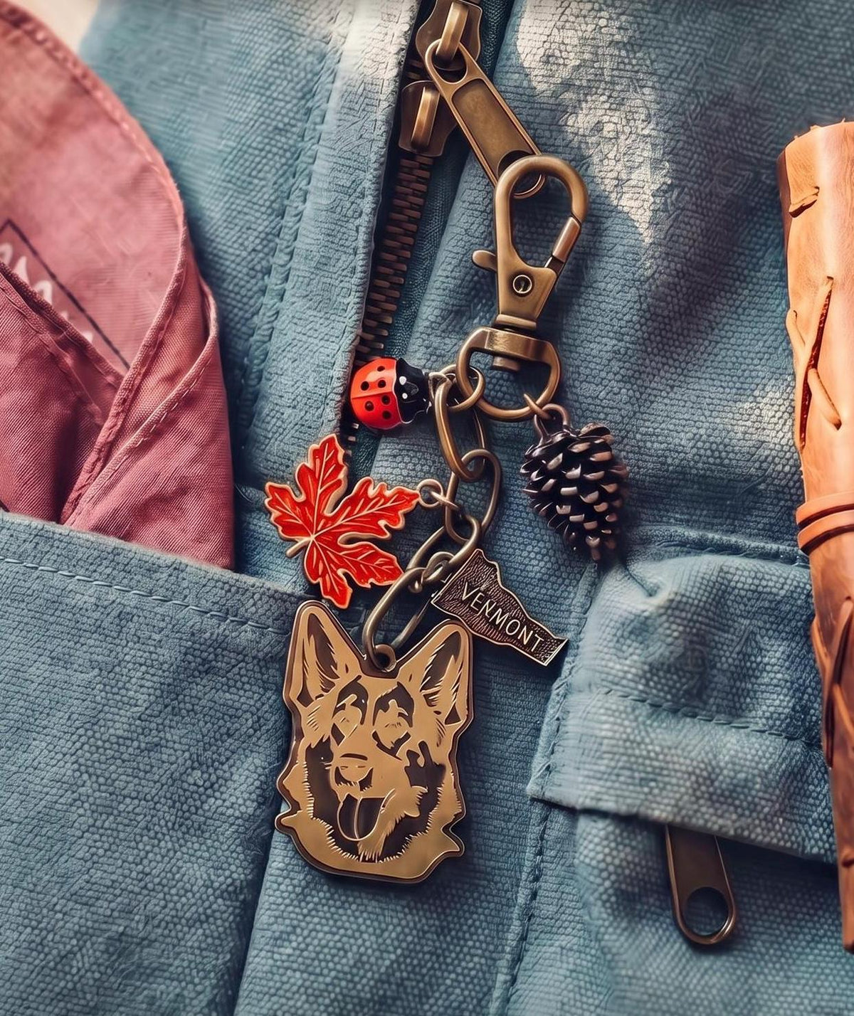Noah Kahan Inspired | Vermont Maple Leaf Ladybug Pinecone German Shepherd