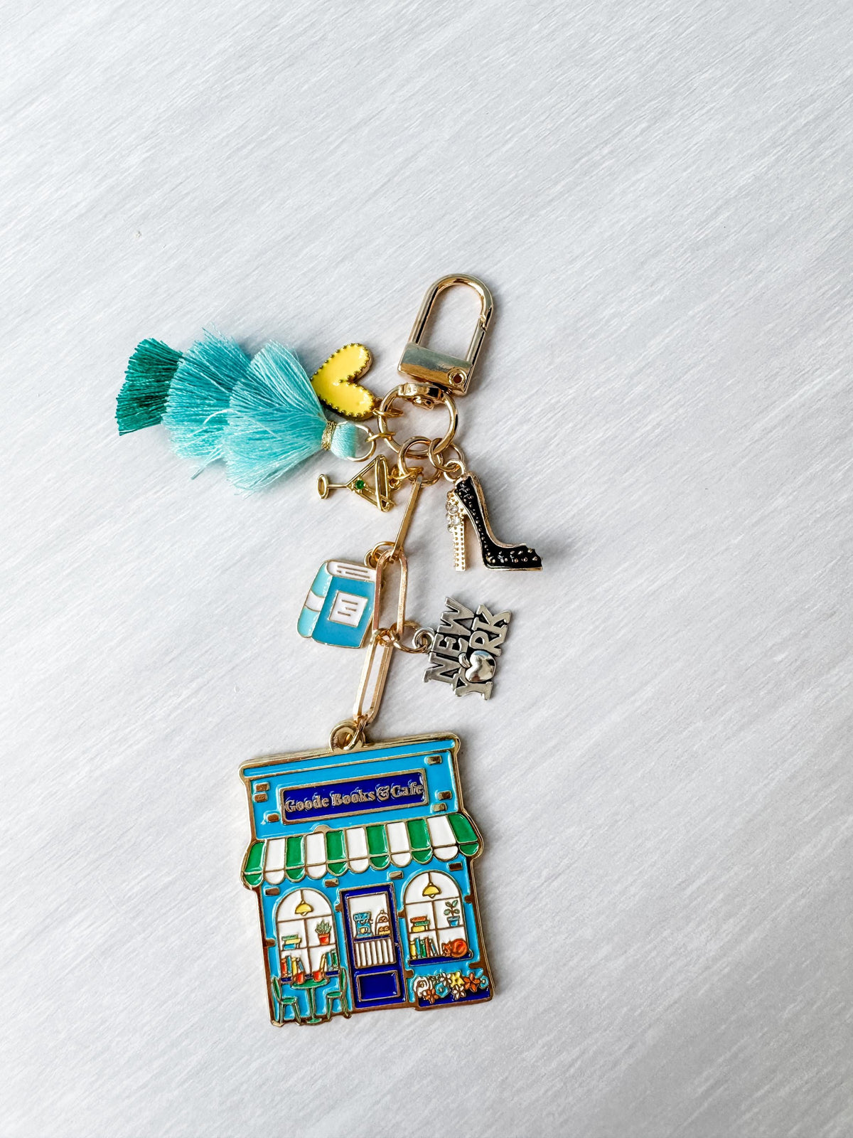 Book Lovers Bag Charm | Emily Henry Inspired, Goode Books Cafe, NYC, Martini, Heels