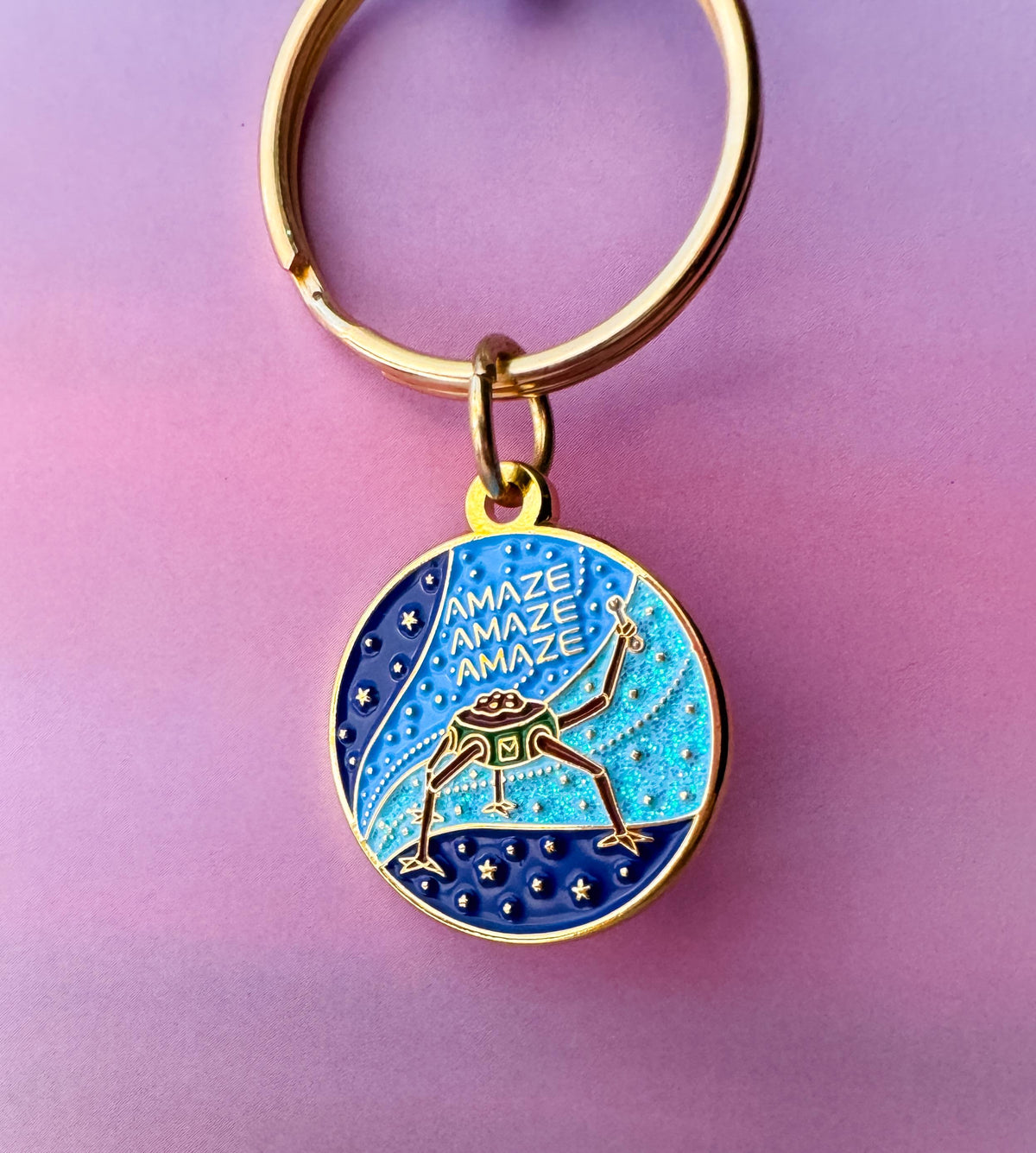 Project Hail Mary Keychain | Rocky Enamel Glitter Alien Keyring
