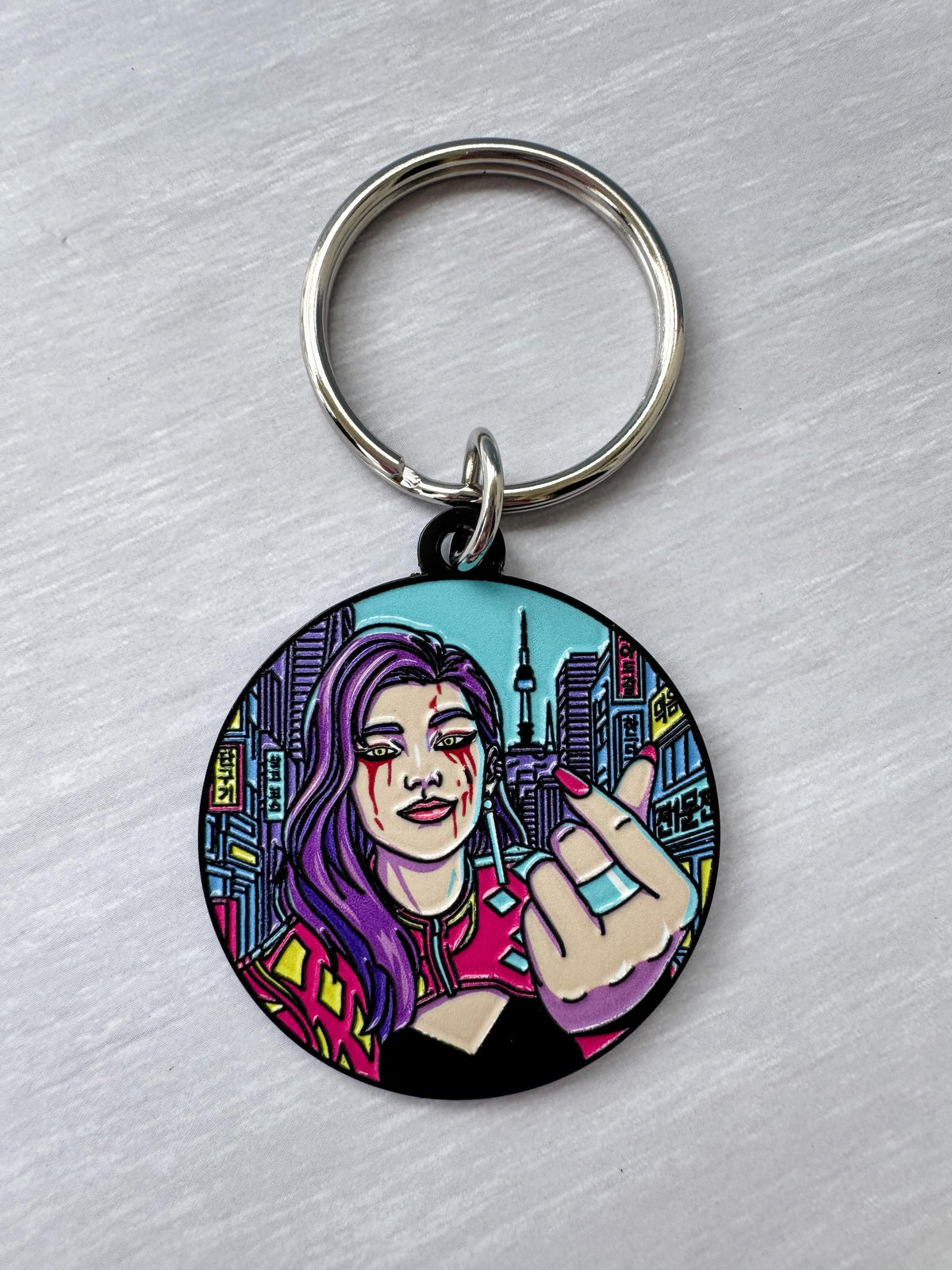 MiNA The Trickster Inspired Enamel Keyring | Horror, Killer, DBD, Dead by Daylight