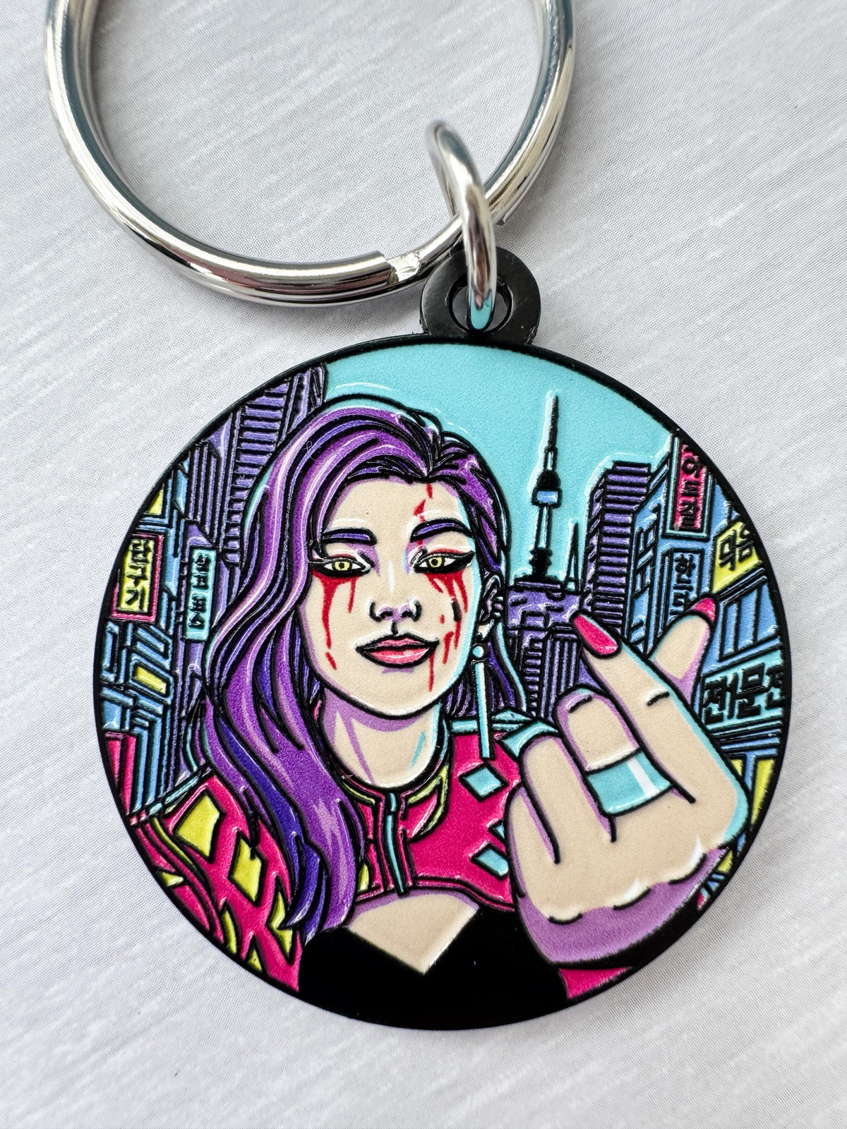 MiNA The Trickster Inspired Enamel Keyring | Horror, Killer, DBD, Dead by Daylight