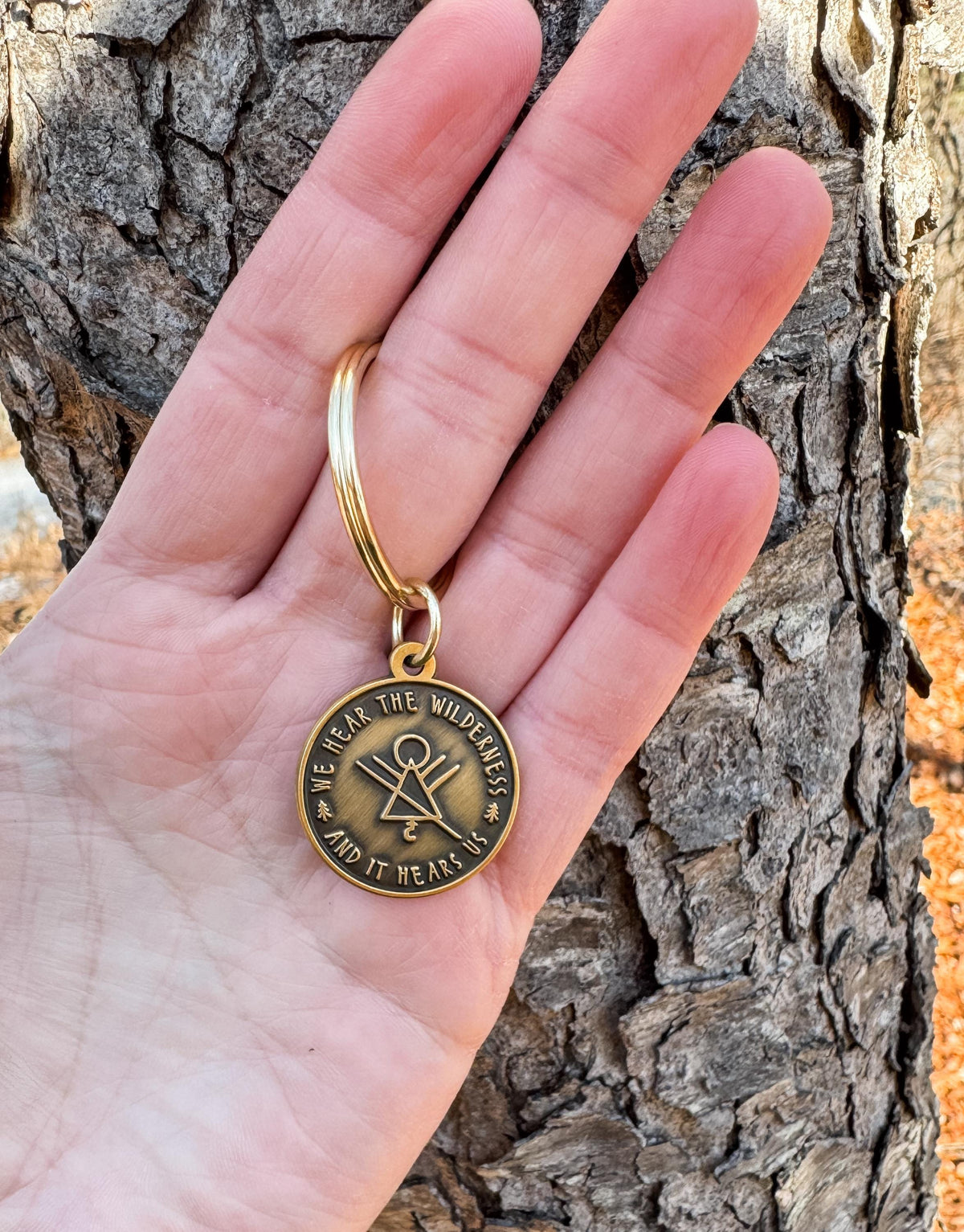 We Hear The Wilderness & It Hears Us | Yellowjackets Symbol Antique Metal Keyring | Inspired by Horror TV Show